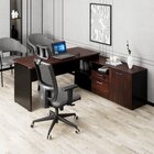 Mesa Para Escritório Diretor Em L Com Armário E 1 Pasta Suspe