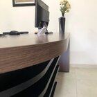 Mesa Para Escritório Diretor Em L Em Tamburato  Charuto/preto