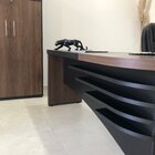 Mesa Para Escritório Diretor Em L Em Tamburato  Charuto/preto