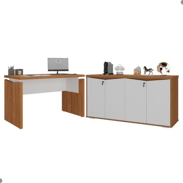 Mesa Para Escritório E Balcão 4 Portas Conde Freijó Branco