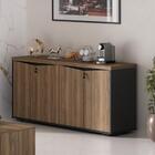 Mesa Para Escritório E Balcão 4 Portas Conde Nogal Preto