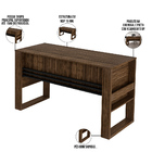 Mesa Para Escritório E Home Office Alani 127 Cm T01 Nogal Pre