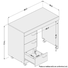 Mesa Para Escritório E Home Office Osaka 90cm 3 Gavetas Com R