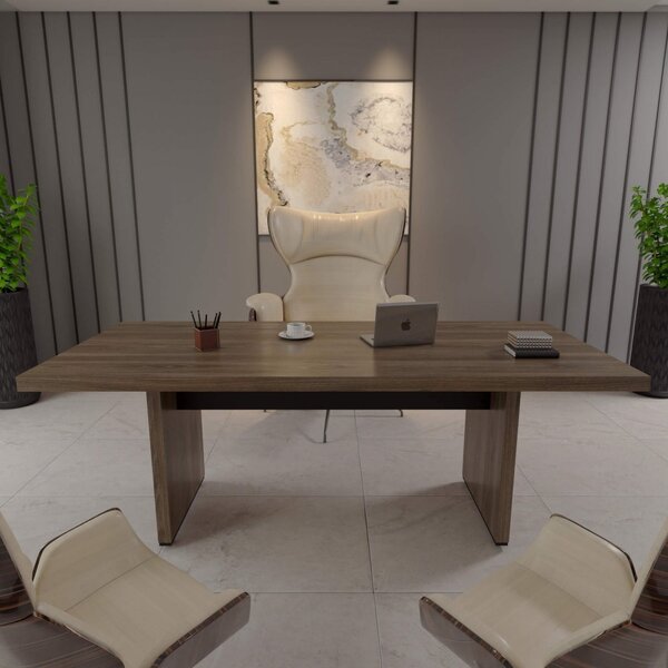 Mesa Para Escritório E Reunião 2 Metros Tamburato Charuto/pre