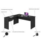 Mesa Para Escritório Em L 1,60x1,60m Tampo E Pés 30mm C/gav.