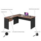 Mesa Para Escritório Em L 1,60x1,60m Tampo E Pés 30mm C/gav.