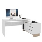 Mesa Para Escritório Em L 135,5cm Gaveta Com Chave Los Angele