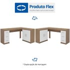 Mesa Para Escritório Em L 151,5x116,5cm 2 Portas 3 Gavetas Es