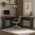 Mesa Para Escritório Em L 1 Gaveta Max Cinamomo/preto Catedral