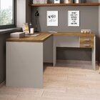 Mesa Para Escritório Em L 2 Gavetas Tampo Em Tamburato Studio