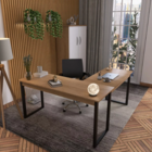 Mesa Para Escritório Em L Angular  Com Cadeira Diretor Tela M