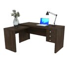 Mesa Para Escritório Em L Com 3 Gavetas Me4106  Rustico