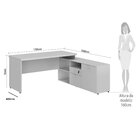 Mesa Para Escritório Em L Com Armário Web30 2 Gavetas 170cm E