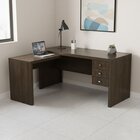 Mesa Para Escritório Em L Com Me4106 3 Gavetas 154,8cm Rustic