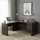 Mesa Para Escritório Em L Com Me4106 3 Gavetas 154,8cm Rustic