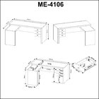 Mesa Para Escritório Em L Com Me4106 3 Gavetas 154,8cm Rustic
