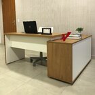 Mesa Para Escritório Em L Diretor 1 Porta 2 Nichos 135x168,5c