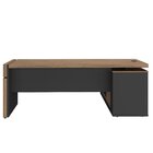 Mesa Para Escritório Em L Diretor Com 1 Porta De Correr Nogal