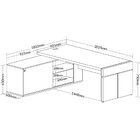 Mesa Para Escritório Em L Diretor Com 1 Porta De Correr Nogal