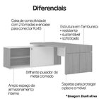 Mesa Para Escritório Em L Diretor Com 1 Porta De Correr Nogal