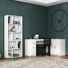 Mesa Para Escritório Em L E Com Estante Montessoriana Com 2 P