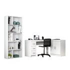 Mesa Para Escritório Em L E Com Estante Montessoriana Com 2 P