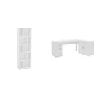 Mesa Para Escritório Em L E Com Estante Montessoriana Com 2 P