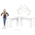 Mesa Para Escritório Em L Max 172cm Branco Absoluto Branco Ab