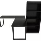 Mesa Para Escritório Em L S/ Gavetas Com Estante Com Nichos P