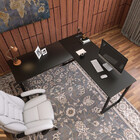 Mesa Para Escritorio Em L S Gaveta Preta - Estilo E Funcional