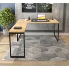 Mesa Para Escritório Em L Star 150cm Industrial Espresso Móve