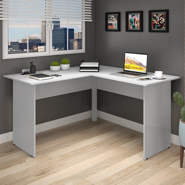 Mesa Para Escritório Em L Web15 135cm Espresso Móveis Cinza C