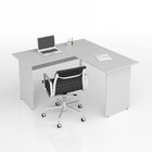 Mesa Para Escritório Em L Web15 135cm Espresso Móveis Cinza C