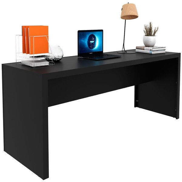 Mesa Para Escritório Escrivaninha 180 Cm Preto