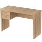 Mesa Para Escritório Escrivaninha 2 Gavetas Amêndoa