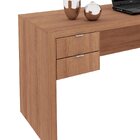 Mesa Para Escritório Escrivaninha 2 Gavetas Amêndoa