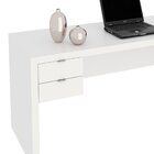 Mesa Para Escritório Escrivaninha 2 Gavetas Branco