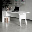 Mesa Para Escritório Escrivaninha 2 Gavetas Branco
