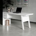 Mesa Para Escritório Escrivaninha 2 Gavetas Branco