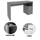 Mesa Para Escritório Escrivaninha 2 Gavetas Nogal