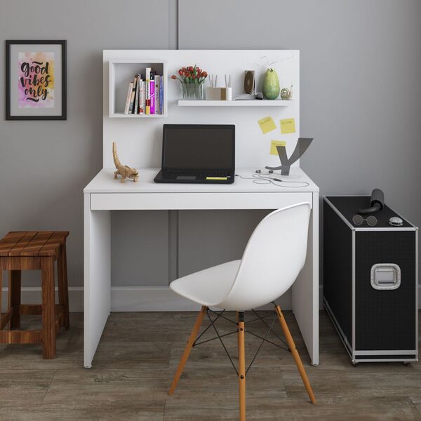 Mesa Para Escritório Escrivaninha Com Painel Home Office Firs