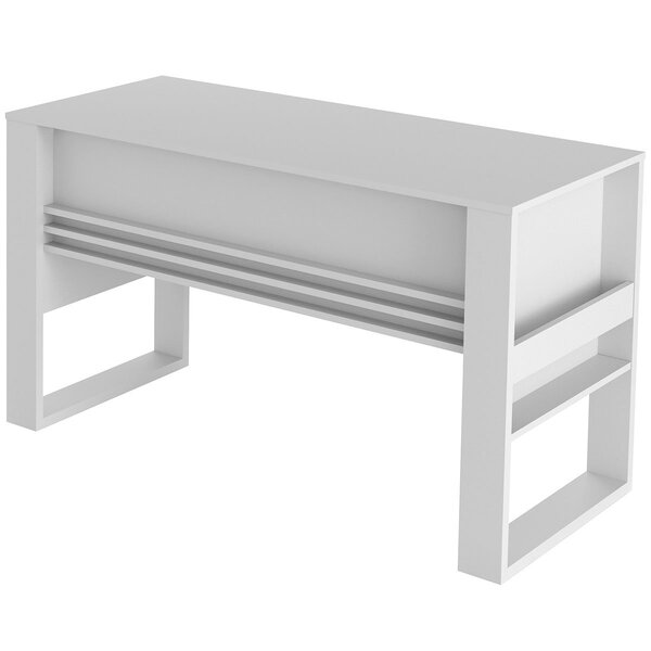 Mesa Para Escritório Escrivaninha Detalhe Ripado Branco | Leroy Merlin