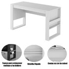 Mesa Para Escritório Escrivaninha Detalhe Ripado Nogal