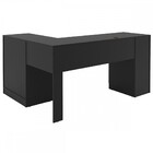 Mesa Para Escritório Espanha 2 Portas 3 Gavetas Preto/cinza -