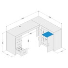 Mesa Para Escritório Espanha 2 Portas 3 Gavetas Preto/cinza -