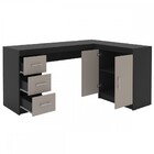 Mesa Para Escritório Espanha 2 Portas 3 Gavetas Preto/cinza -