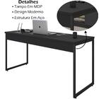Mesa Para Escritorio Estilo Industrial 150x75 Cm 133160 Preto