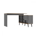 Mesa Para Escritório Gold 2 Gavetas Carvalho Dakar/cinza Vulc