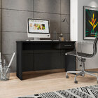 Mesa Para Escritório Home Office Com Gaveta Emma Preto Textur