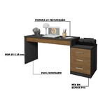 Mesa Para Escritório Home Office Corina 3 Gavetas Preto/freij